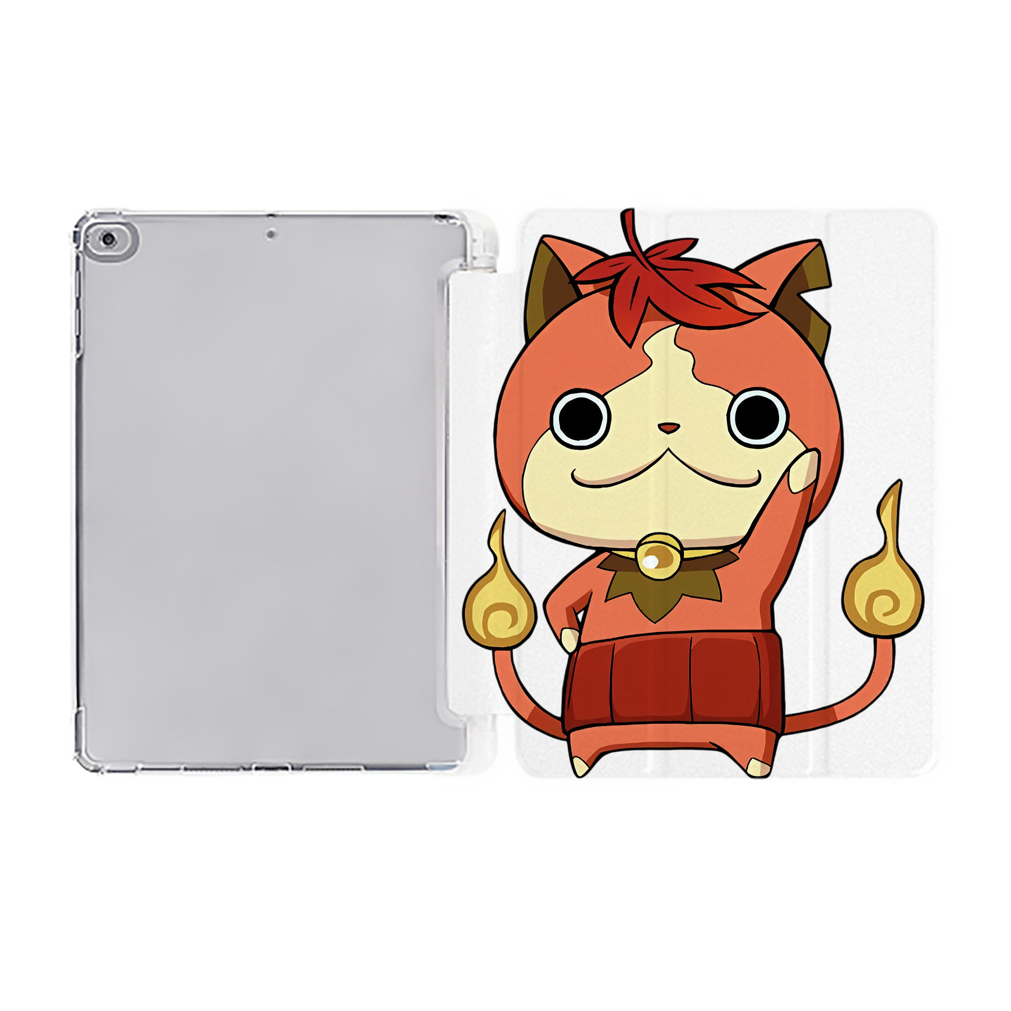 （画像用） 妖怪ウォッチ Yo-kai Watch IPad ケース ペン収納付き 三つ折りスタンド PUレザー×シリコン 対応機種9.5/10.5/10.9インチ
